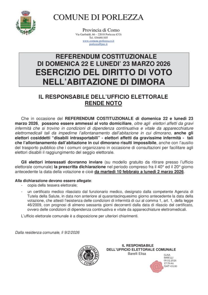 REFERENDUM POPOLARI DEL 08 e 09 GIUGNO 2025