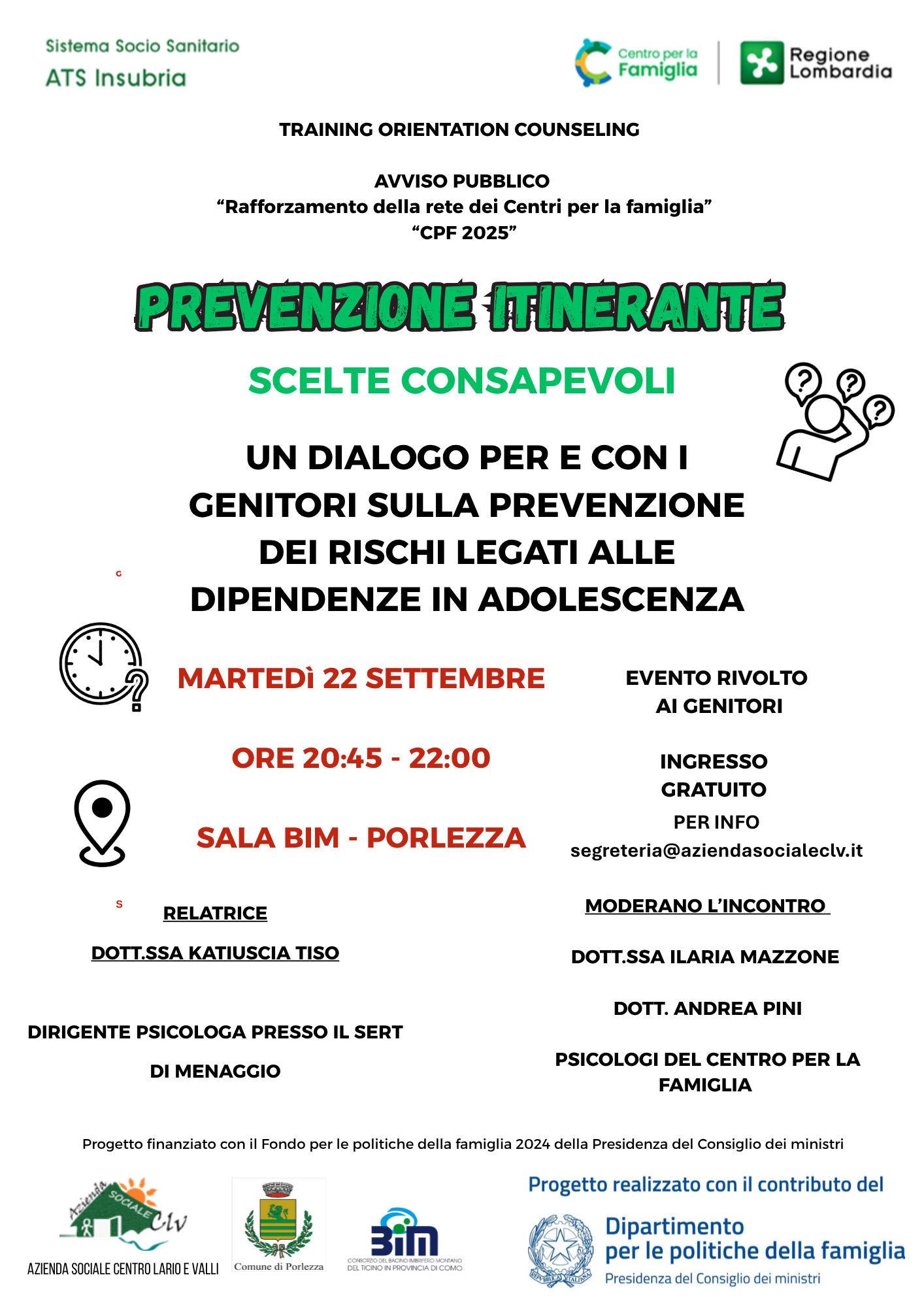 SCELTE CONSAPEVOLI PORLEZZA